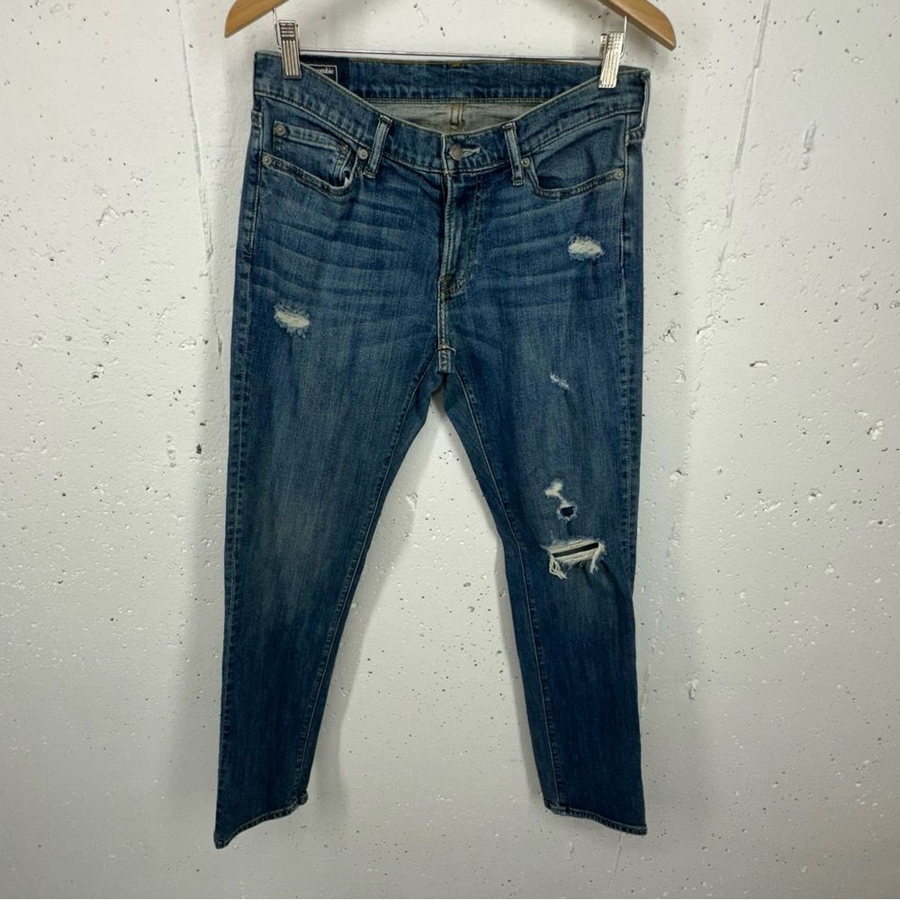 Abercrombie & Fitch Men’s 30 x 31” Rustin Athletic Slim Distressed Stretch Jeans